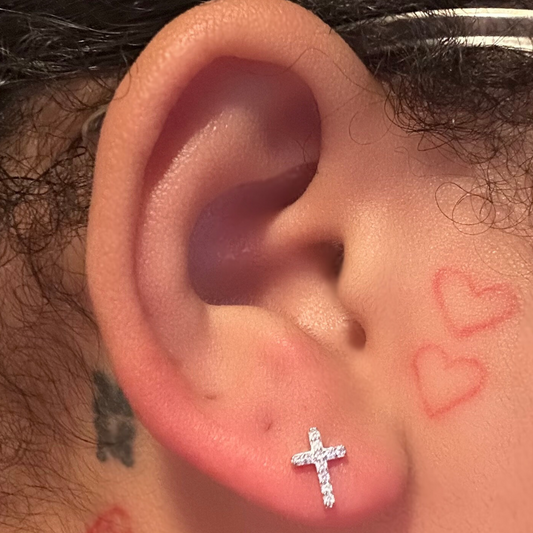 “Blissful” Cross Stud Earrings